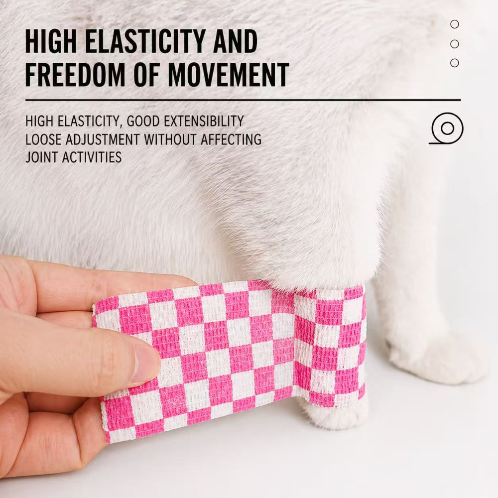 Pet Self-Adhesive Elastic Bandage | Breathable Vet Wrap for Dogs & Cats