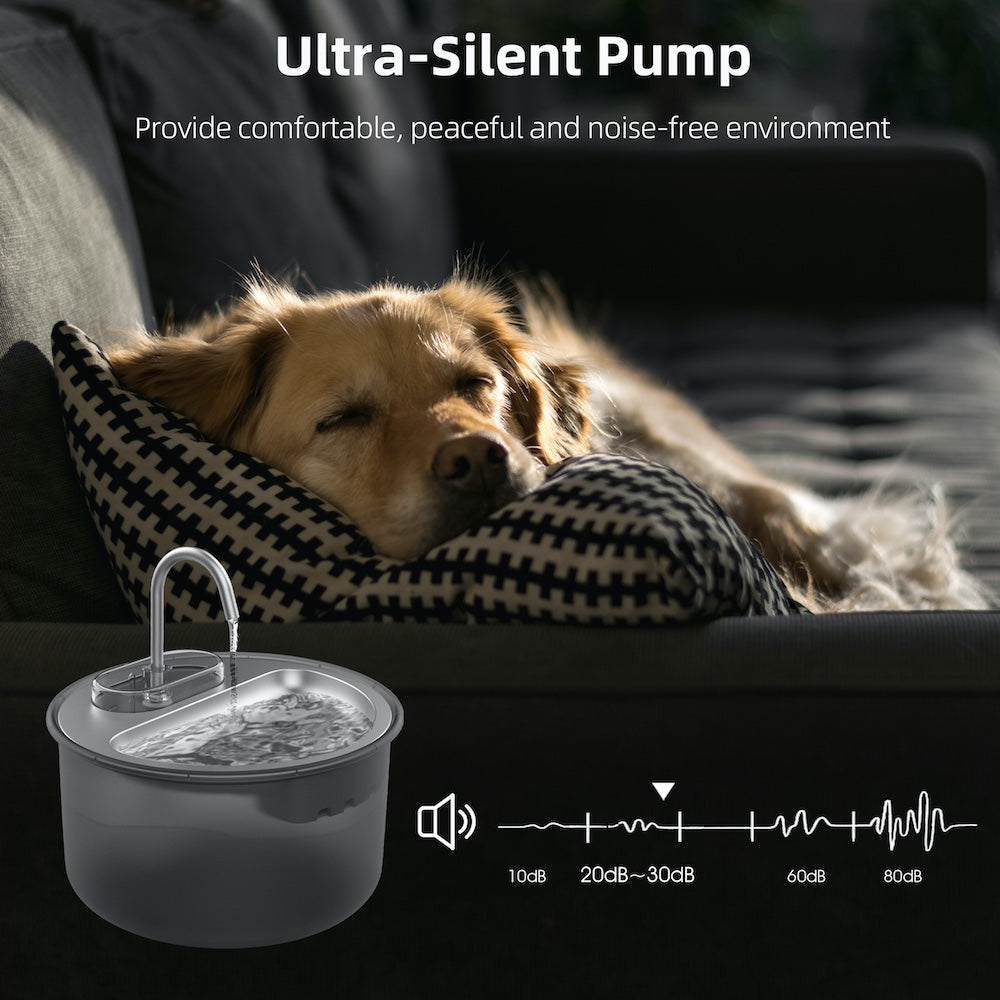 TikPaws WF009LS Stainless Steel Pet Water Fountain – 4L Ultra-Quiet Automatic Drinking Fountain for Cats & Dogs