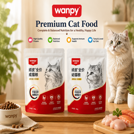 WANPY Complete Cat Food – Premium Dry Food for Kittens & Adult Cats 500g