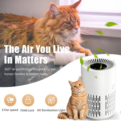 TikPaws HM-100 Pet Air Purifier – Activated Carbon Pet Hair & Odor Removal Air Cleaner