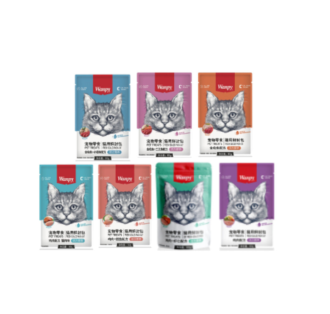 WANPY Vital Nutrition – Fresh Sealed Cat Food Pouches in Chicken, Tuna, Cod & Shrimp