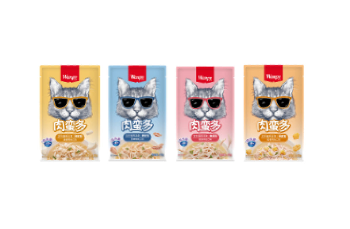 WANPY Meat Plenty Series – Complete Cat Food Pouches in Chicken, Egg, Cod & Tuna
