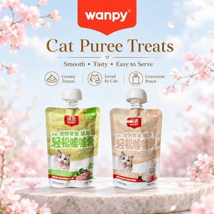 WANPY Playful Potty Pudding – Fragrant Pet Snacks in Chicken, Cod & Sheep Milk