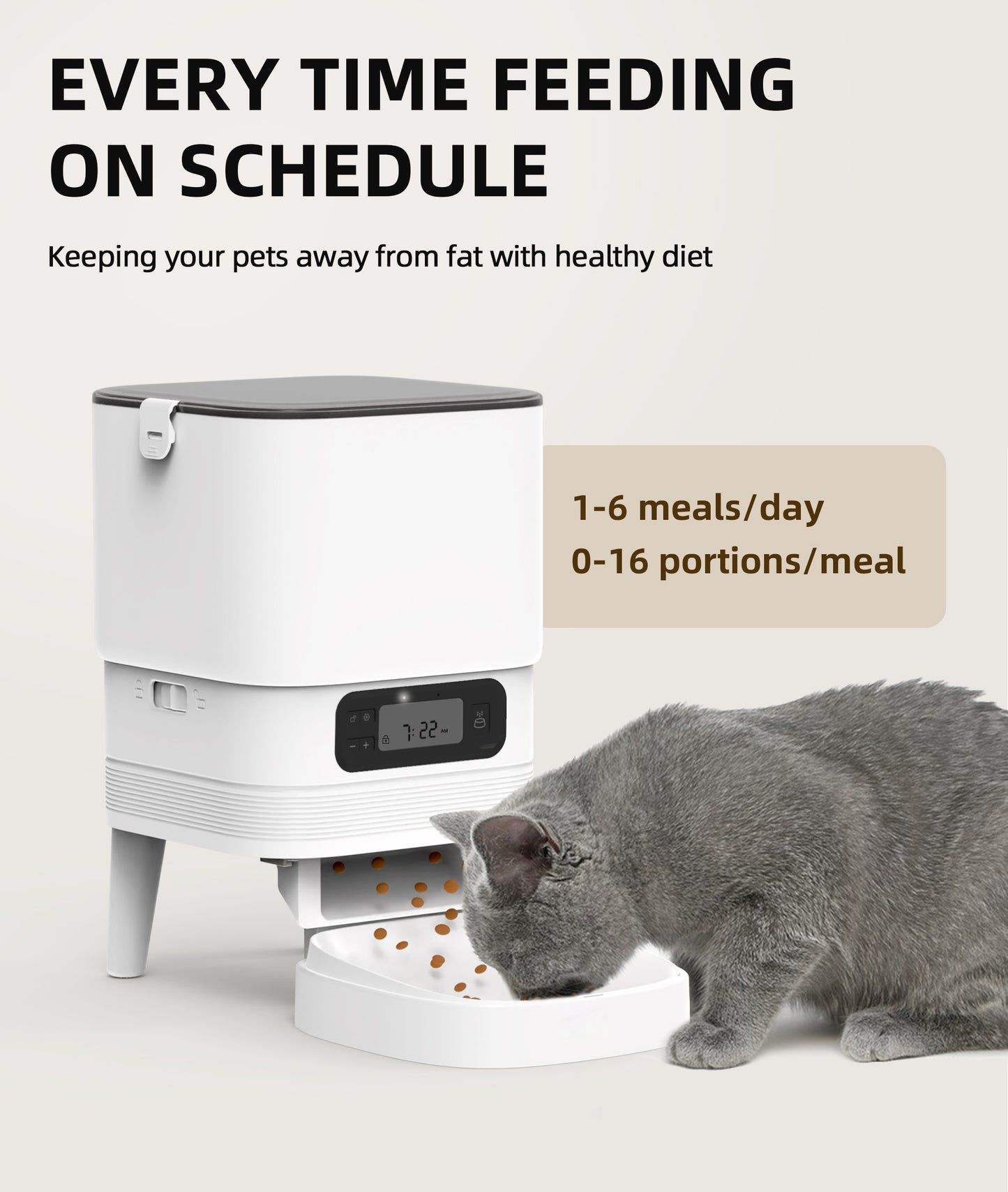 TikPaws PF11 Automatic Pet Feeder – 4L Programmable Food Dispenser with LCD Display & Portion Control