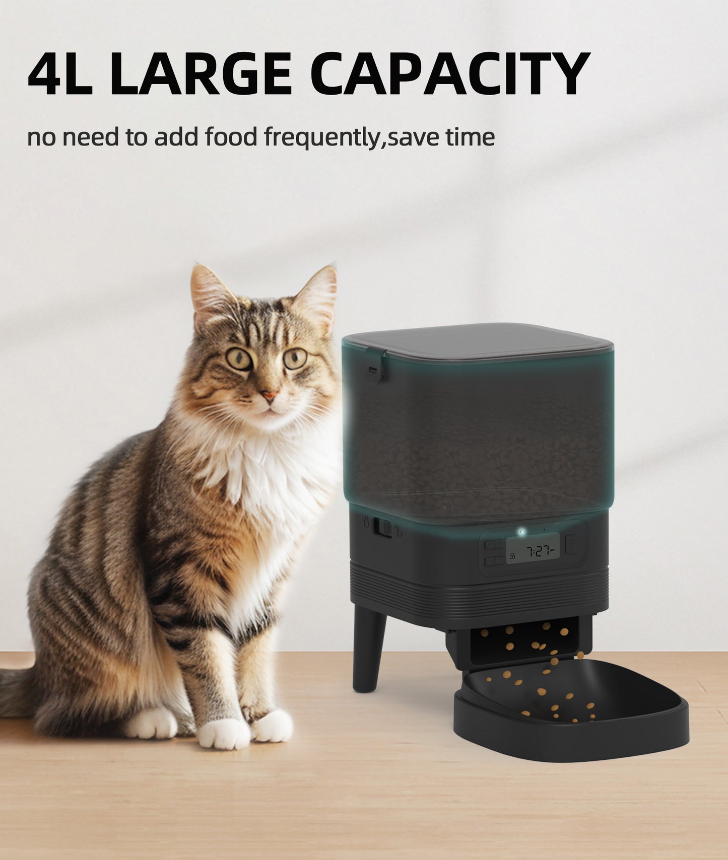 TikPaws PF11 Automatic Pet Feeder – 4L Programmable Food Dispenser with LCD Display & Portion Control