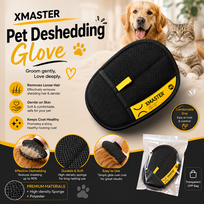 Xmaster Pet Deshedding Glove – Soft Grooming & Hair Removal Glove for Cats and Dogs