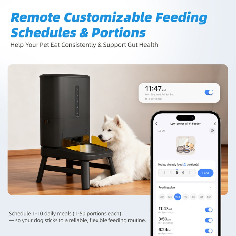 TikPaws TT02 WiFi Smart Large Dog Feeder 2026 – 15L Automatic Pet Feeder with App Control & Adjustable Stand