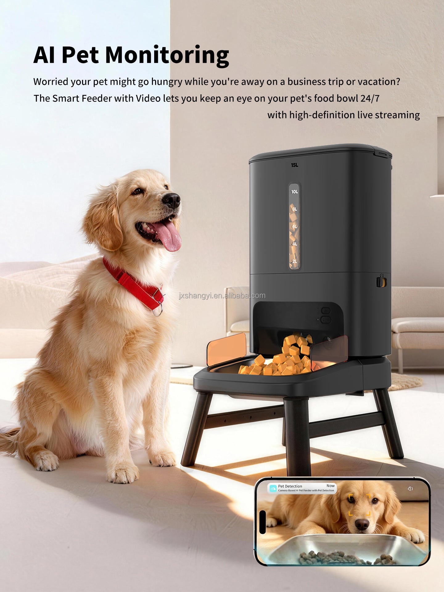 TikPaws TT03 Smart Large Dog Feeder 2026  – 15L Automatic Pet Feeder with 1080P Camera & App Control