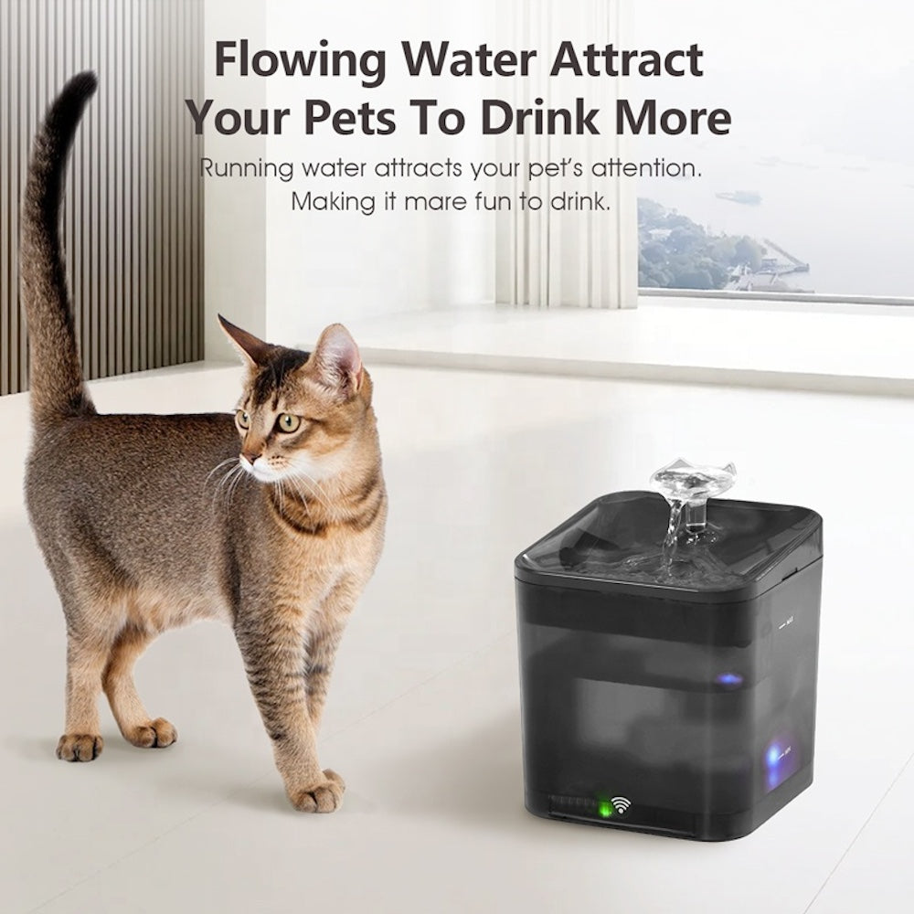 TikPaws TK-WF004 Smart Pet Water Fountain – 2.2L WiFi Automatic Water Fountain with App Control & UV Sterilization