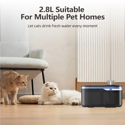 TikPaws TK-WF006 Automatic Pet Water Fountain – 2.8L Ultra-Quiet Drinking Fountain for Cats & Dogs