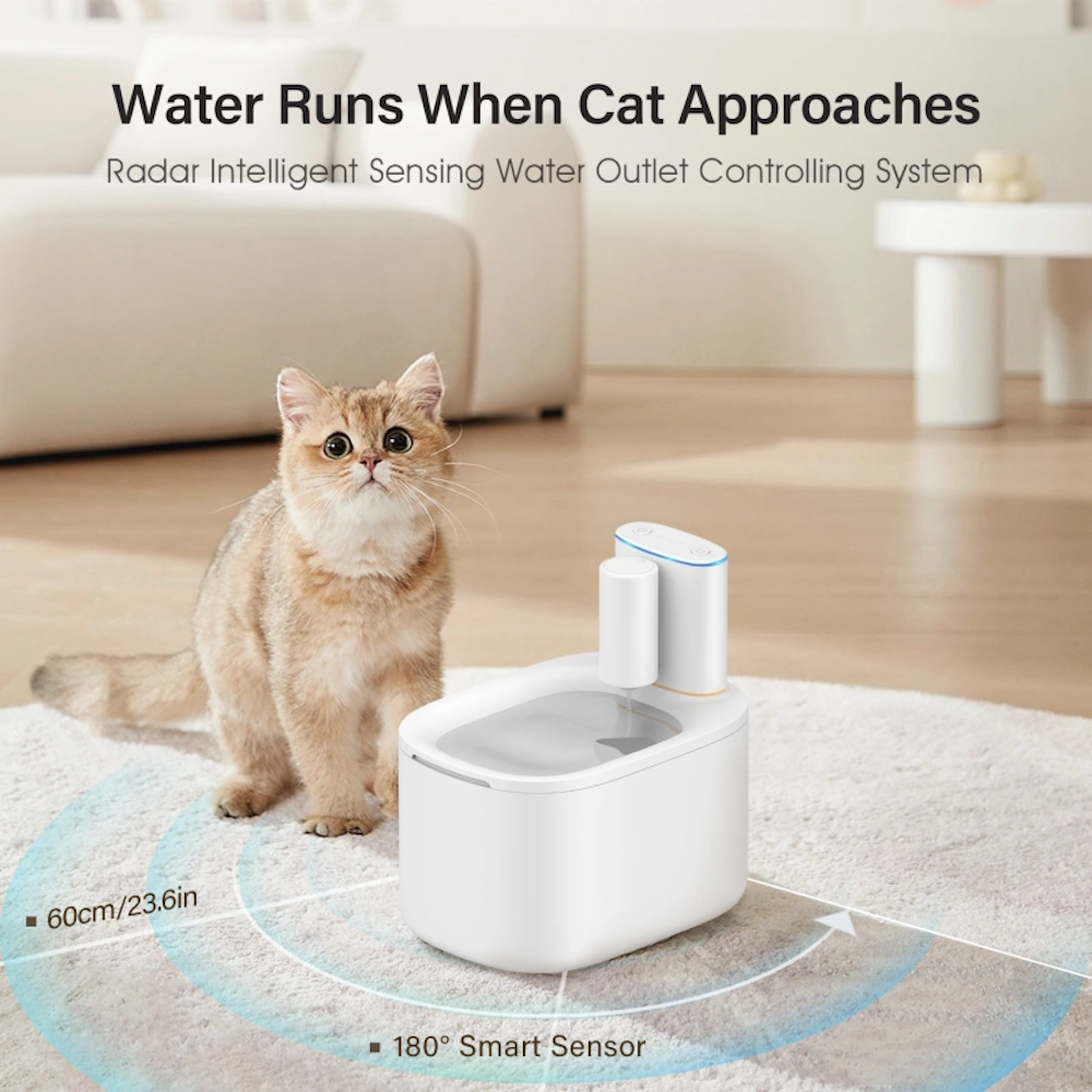 TikPaws TK-WF007 Battery Pet Water Fountain – 4L Wireless Automatic Water Fountain with Motion Sensor & Smart Alerts