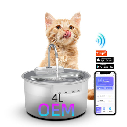 TikPaws TK-WF009LS-P Automatic Pet Water Fountain – 4L Stainless Steel Drinking Fountain
