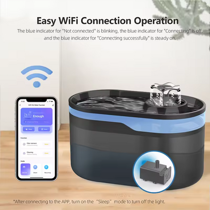 TikPaws TK-WF116 Smart Pet Water Fountain – 2.8L WiFi Automatic Water Fountain with App Control & LED Light