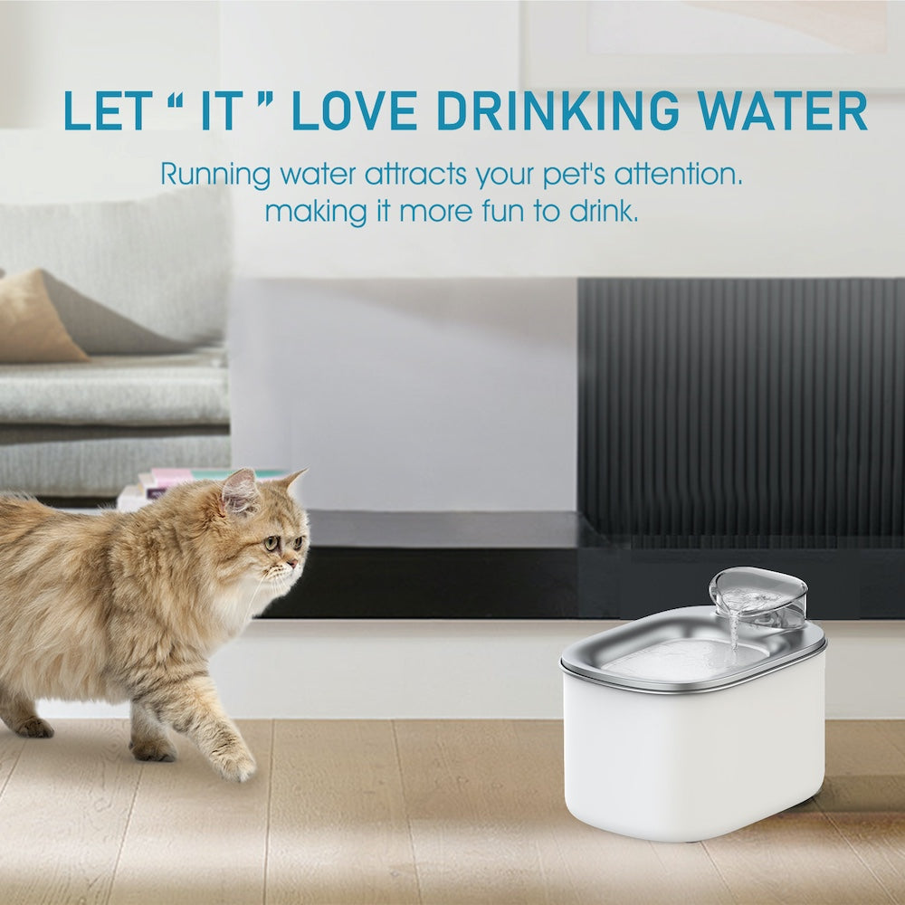 TikPaws WF117L Smart Pet Water Fountain – stainless steel Water tray 4L WiFi Automatic Water Fountain with App Control & Filtration System