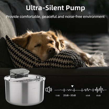 TikPaws TK-WF119L-M Smart Pet Water Fountain – 4L Stainless Steel Smart Fountain with APP Control