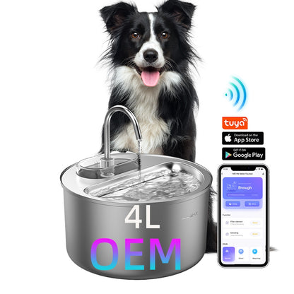 TikPaws TK-WF119LS-M Smart Pet Water Fountain – 4L Stainless Steel Fountain with APP Control