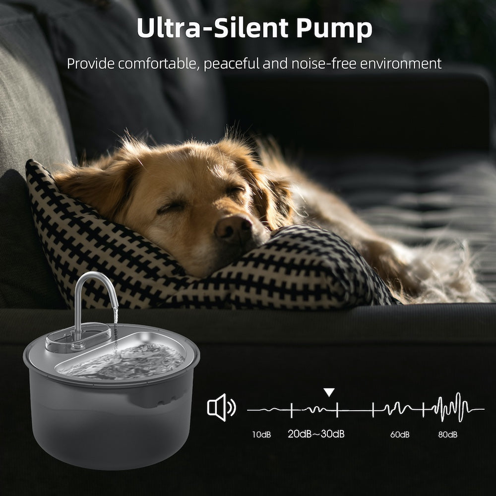 TikPaws TK-WF119LS-P Smart Pet Water Fountain – 4L WiFi Stainless Steel Water Fountain with App Control
