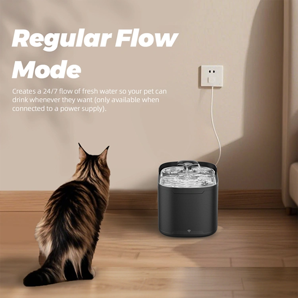 TikPaws WF315 Smart WiFi Pet Water Fountain – 2.5L Battery-Powered Fountain with App Control, UV Sterilization & Motion Sensor