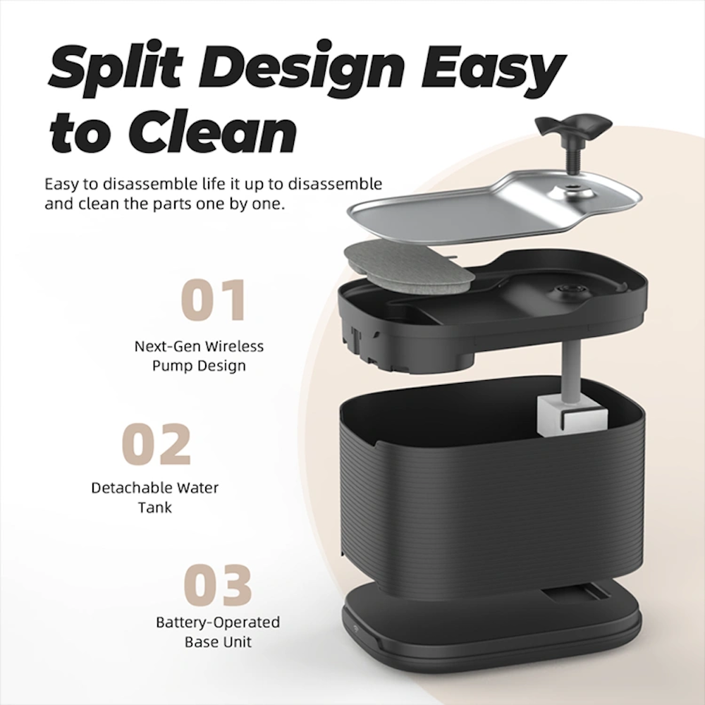 TikPaws WF315 Smart WiFi Pet Water Fountain – 2.5L Battery-Powered Fountain with App Control, UV Sterilization & Motion Sensor