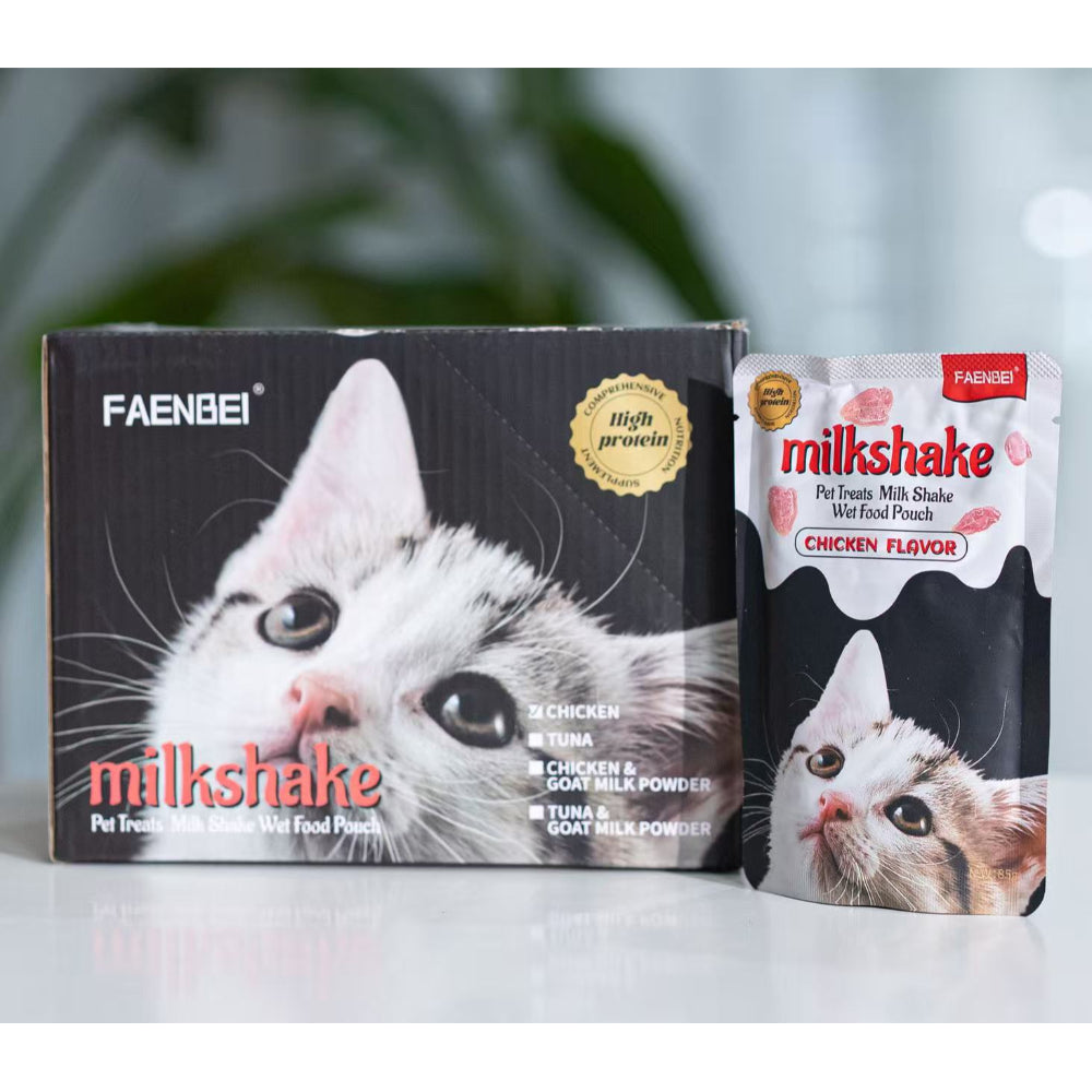 Pet Treat Milk  Shake Wet  Food Pouch Chicken 85g*12pcs