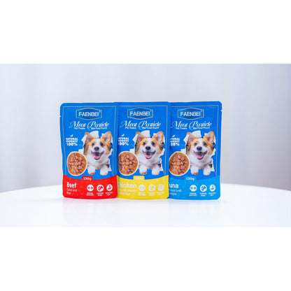 Meat Particle Pet Treats Wet  Food Pouch 130g*12pcs