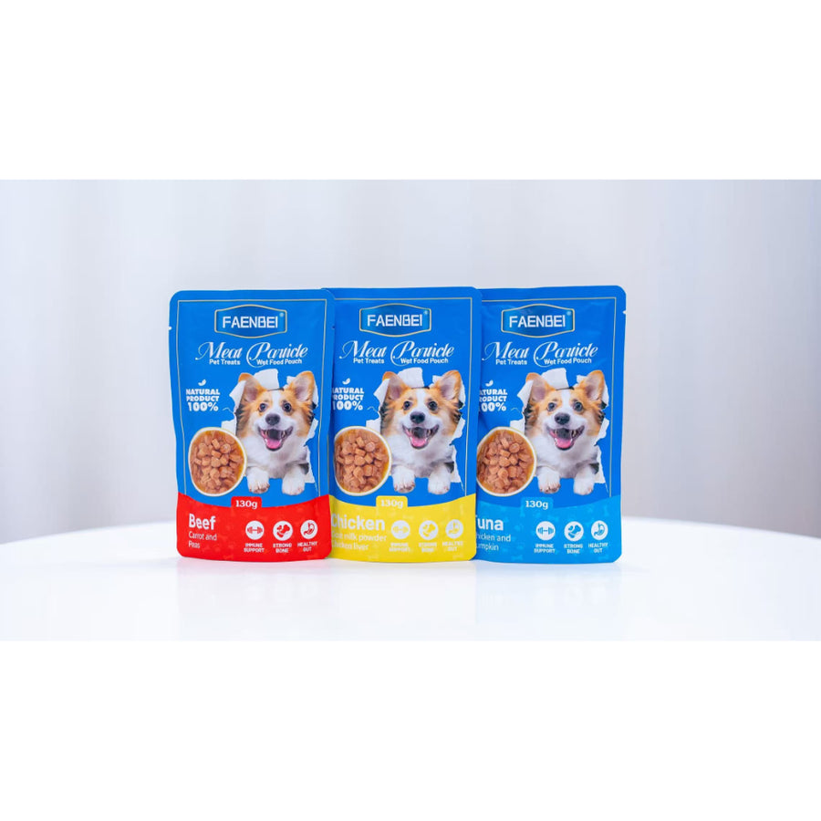 Meat Particle Pet Treats Wet  Food Pouch 130g*12pcs