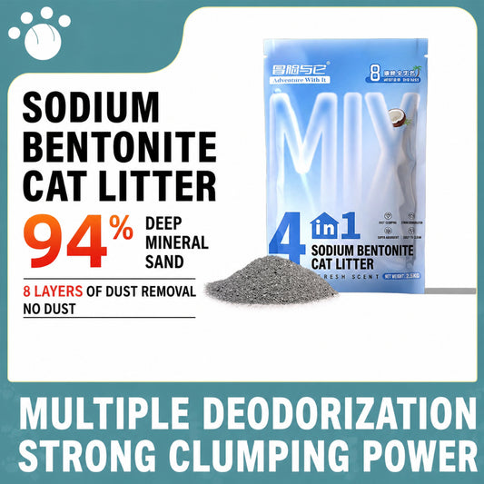 4-in-1 Sodium Bentonite Cat Litter – Strong Clumping & Odor Control (2.5kg)