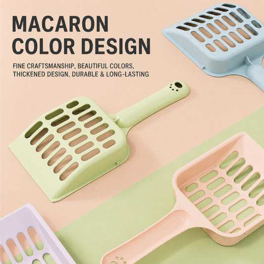 Macaron Color Cat Litter Scoop – Durable Plastic Pet Cleaning Shovel