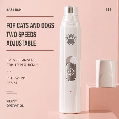 Electric Pet Nail Grinder (2-Speed, Low Noise) | Safe & Smooth Nail Trimming for Dogs & Cats
