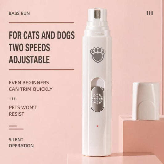 Electric Pet Nail Grinder (2-Speed, Low Noise) | Safe & Smooth Nail Trimming for Dogs & Cats