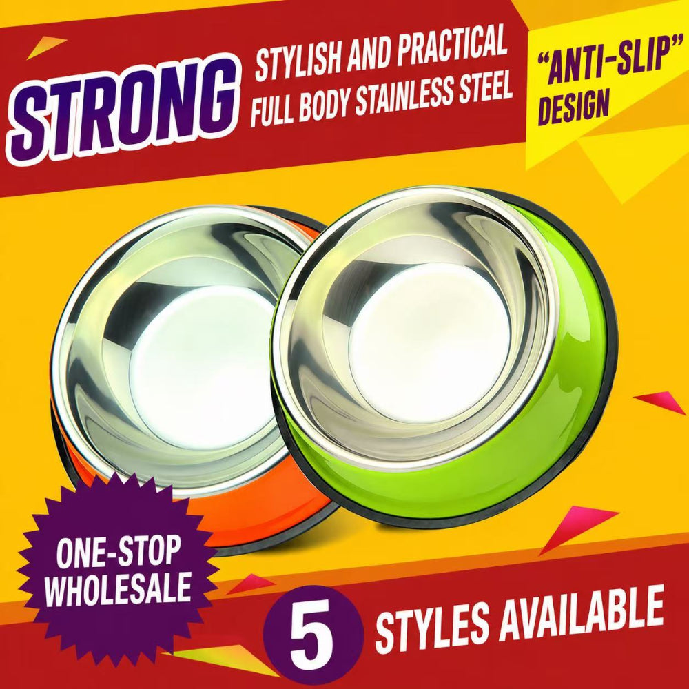 Stainless Steel Dog Bowl | Anti-Slip Pet Food & Water Bowl (Multiple Sizes)