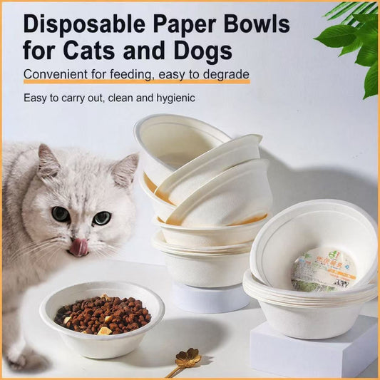 Disposable Paper Bowls for Cats and Dogs (350ml, 10pcs)