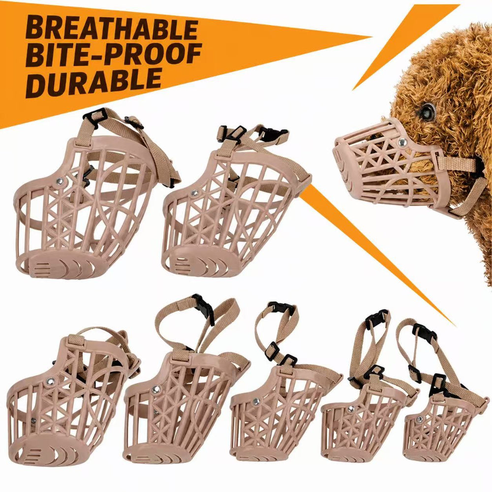 Dog Muzzle – Breathable Anti-Bite Adjustable Mouth Guard (Sizes S–XXL)