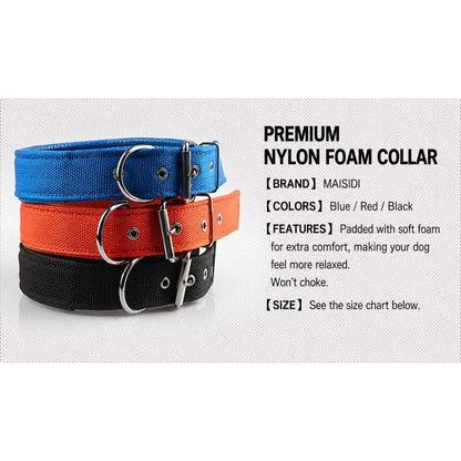 Premium Nylon Foam Dog Collar – Soft Padded Adjustable Pet Collar