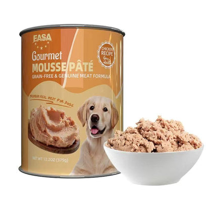 Gourmet Mousse Pâté Wet Dog Food (375g x 30 Cans) – Chicken / Beef / Tuna