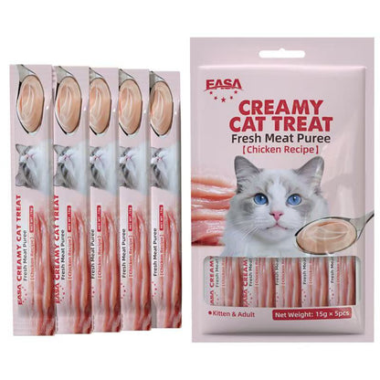 EASA Creamy Cat Treat – Fresh Meat Puree (Chicken / Tuna / Salmon) 15g × 5pcs
