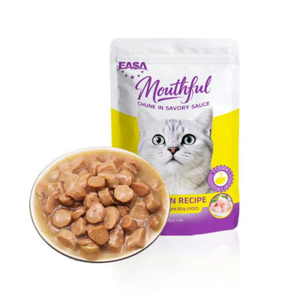 EASA Mouthful Wet Cat Food – Chunk in Savory Sauce (Chicken / Salmon & Tuna) 85g