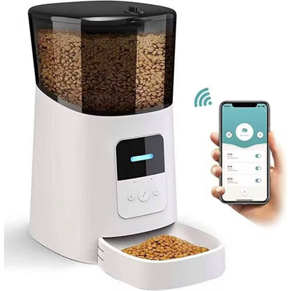 Smart Pet Feeder 480P Camera WiFi Automatic Feeder 6L Capacity APP Control QQ005 Pro