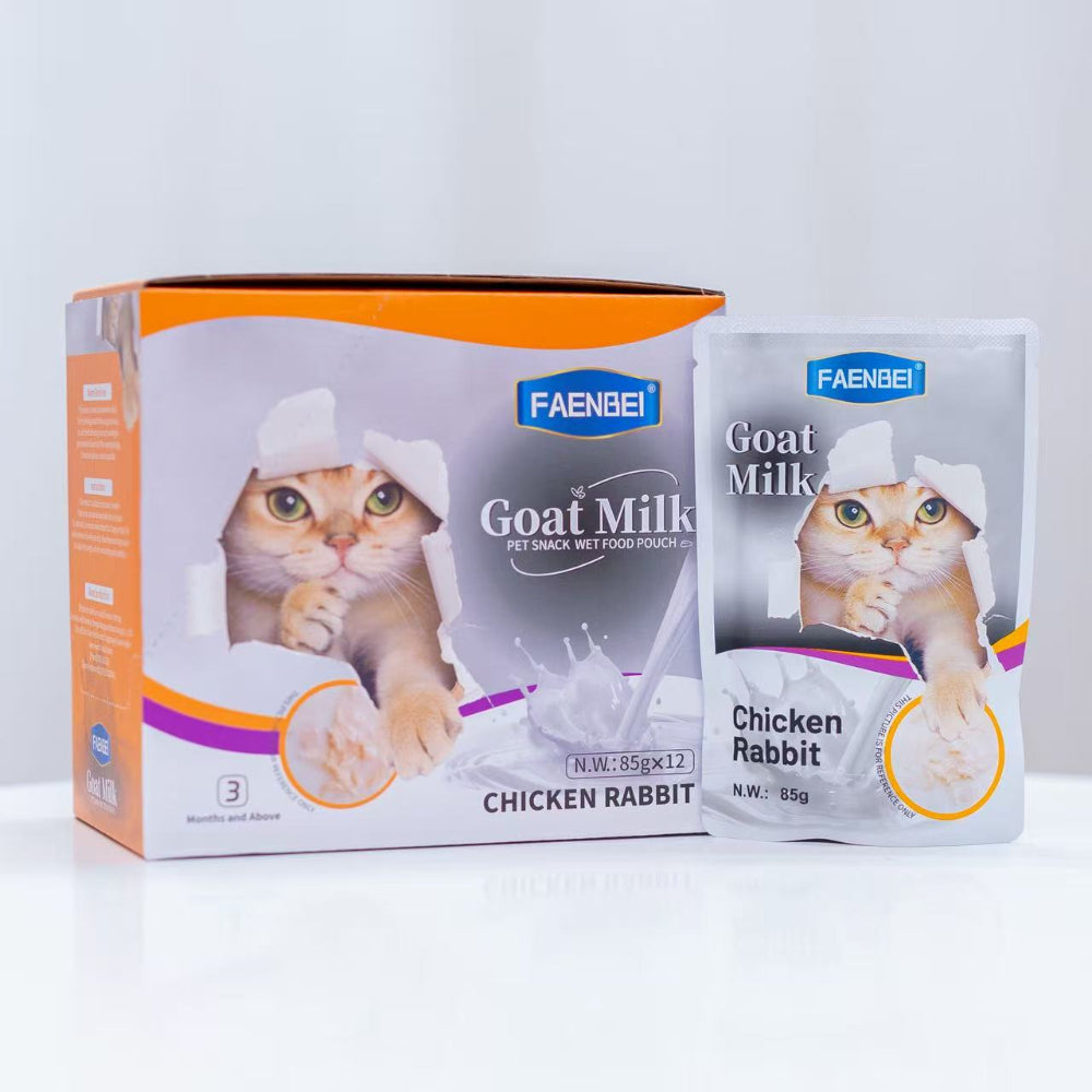 Goat Milk Pet Snack Wet  Food Pouch 85g*12pcs