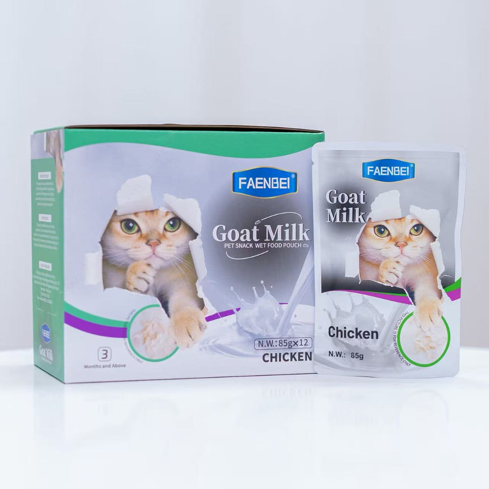 Goat Milk Pet Snack Wet  Food Pouch 85g*12pcs