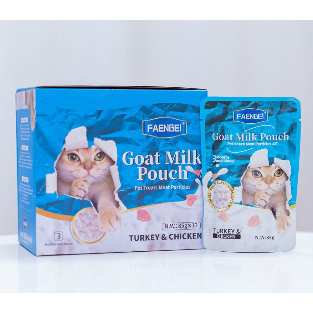 Goat Milk  Pouch Pet Snack Meat  Particles 85g*12pcs
