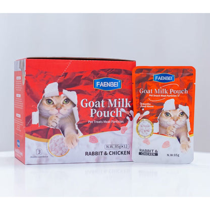 Goat Milk  Pouch Pet Snack Meat  Particles 85g*12pcs