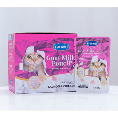 Goat Milk  Pouch Pet Snack Meat  Particles 85g*12pcs
