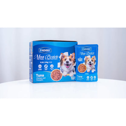 Meat Particle Pet Treats Wet  Food Pouch 130g*12pcs
