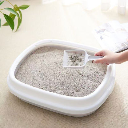 Semi-Closed Cat Litter Box with Scoop – Easy Clean
