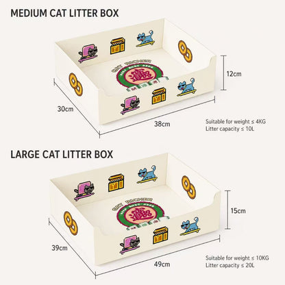 Disposable Double-Layer Cat Litter Box (Leak-Proof, No Cleaning) Tray-Fortune Edition