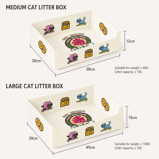 Disposable Double-Layer Cat Litter Box (Leak-Proof, No Cleaning) Tray-Fortune Edition
