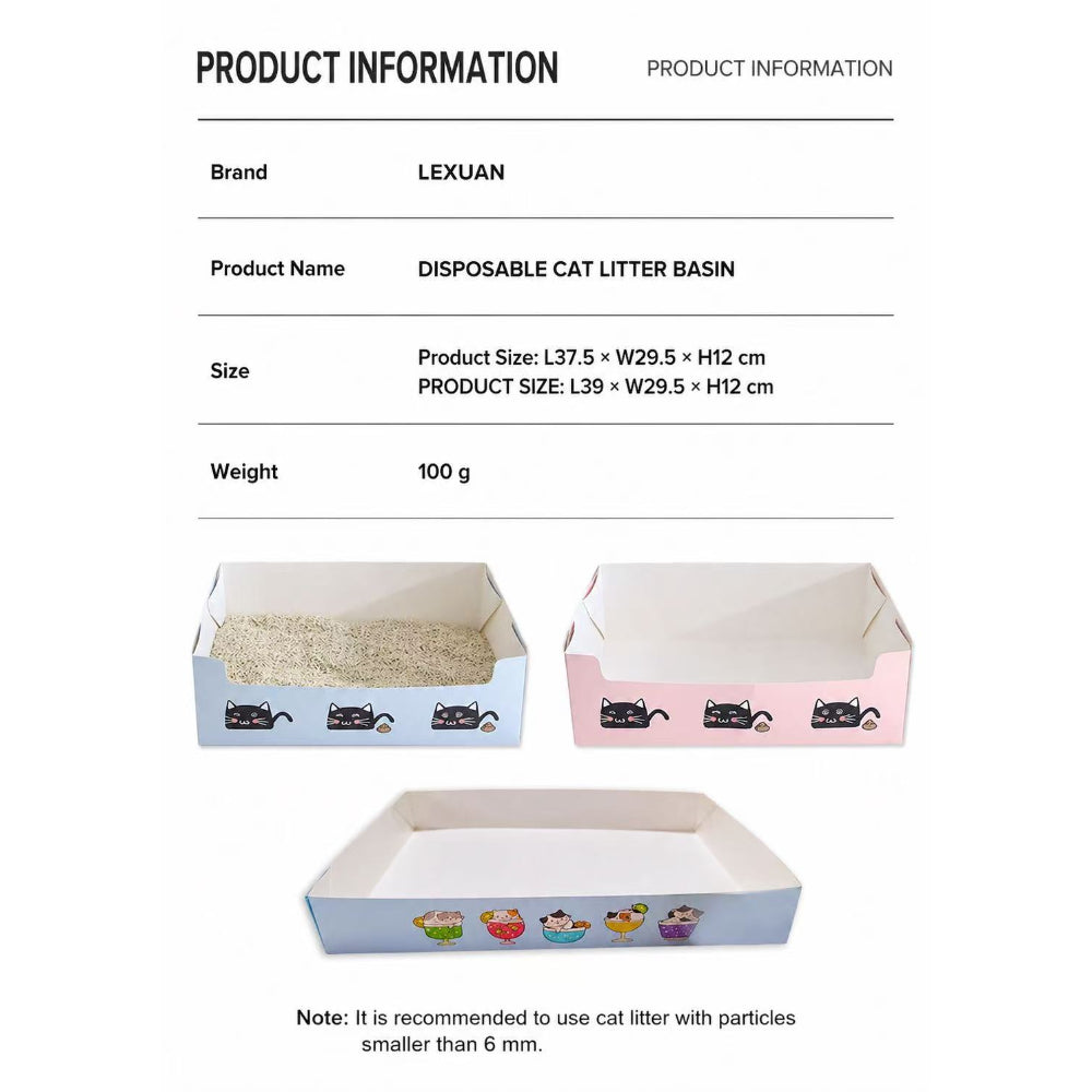 Disposable Cat Litter Box – Foldable & Waterproof (Use & Toss)