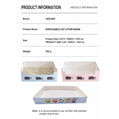 Disposable Cat Litter Box – Foldable & Waterproof (Use & Toss)
