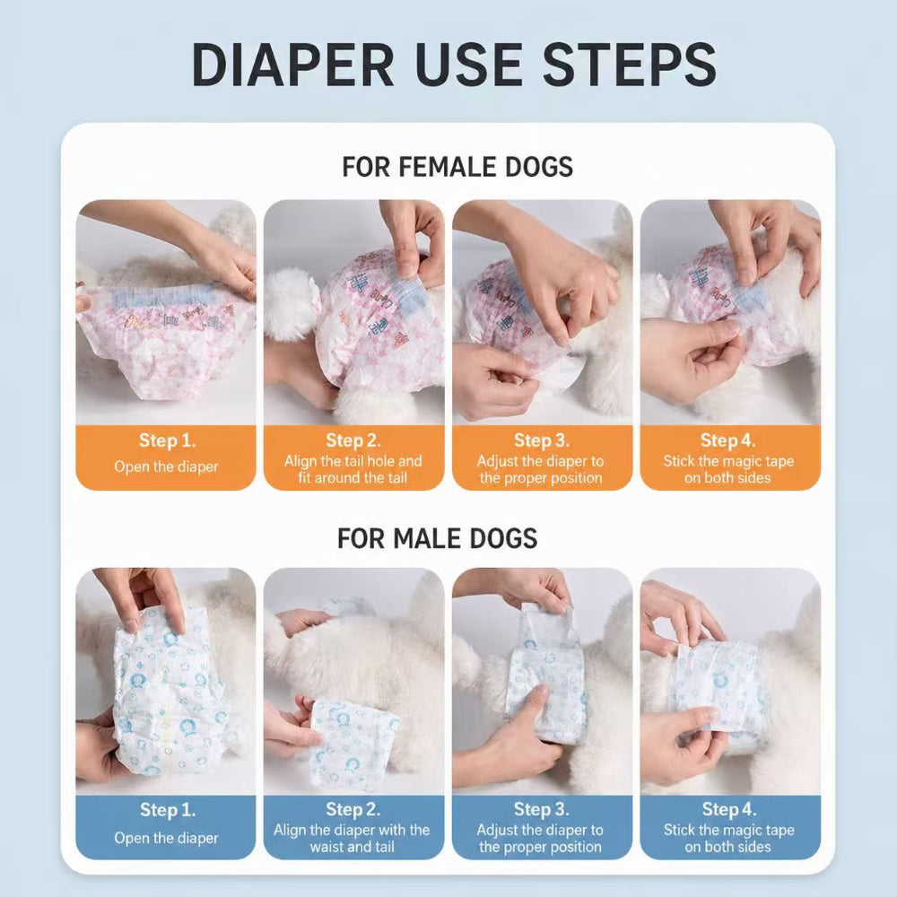 Disposable Dog Diapers (Male & Female) | Super Absorbent, Leak-Proof, Breathable